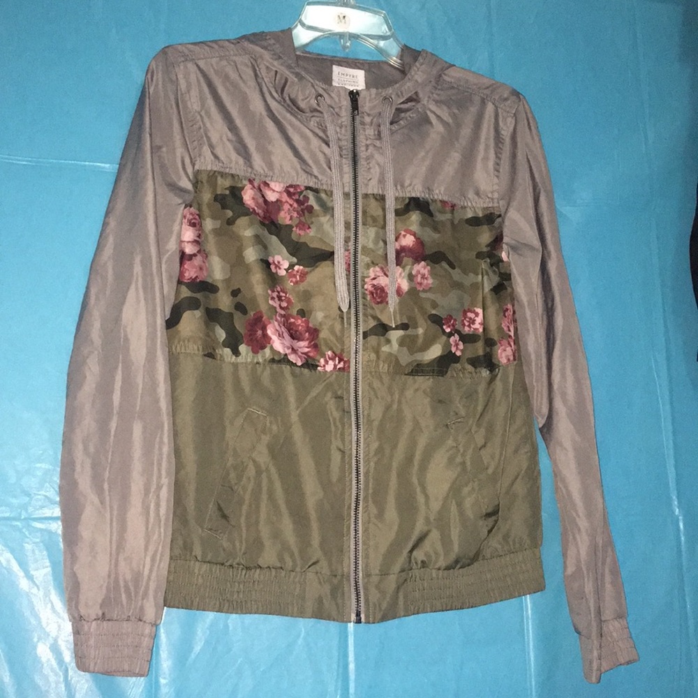 Gray floral wind breaker